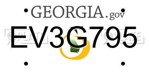 EV3G795 Georgia License Plate