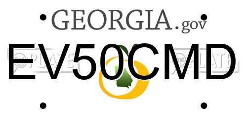 EV50CMD Georgia License Plate