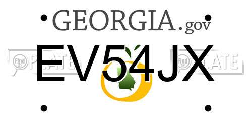 EV54JX Georgia License Plate