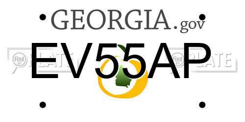 EV55AP Georgia License Plate