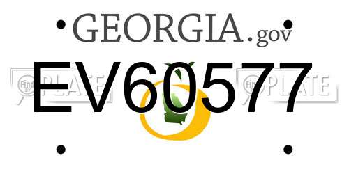 EV60577 Georgia License Plate