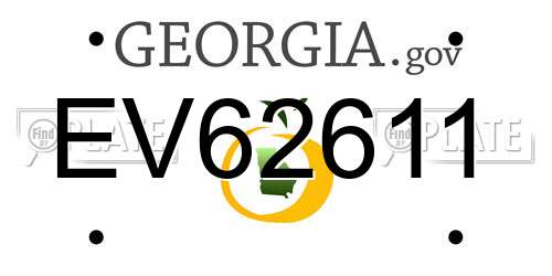 EV62611 Georgia License Plate