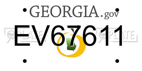 EV67611 Georgia License Plate