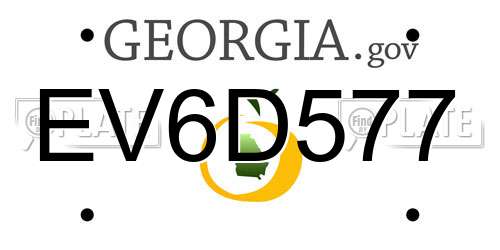 EV6D577 Georgia License Plate