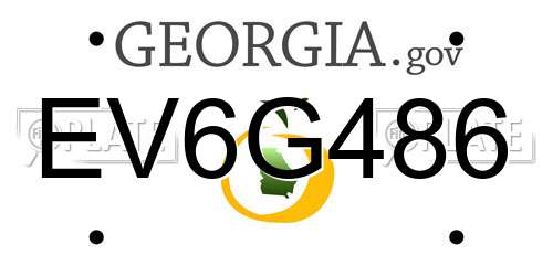 EV6G486 Georgia License Plate