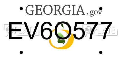 EV6O577 Georgia License Plate