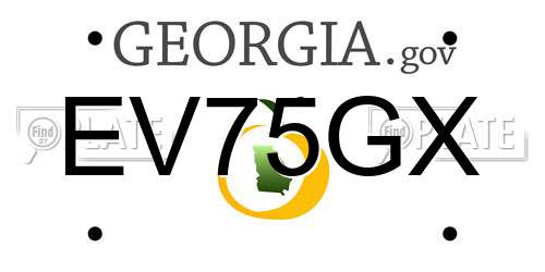 EV75GX Georgia License Plate