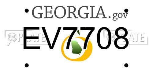 EV7708 Georgia License Plate