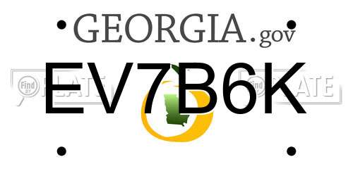 EV7B6K Georgia License Plate