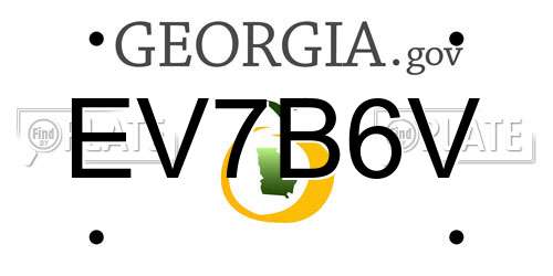 EV7B6V Georgia License Plate