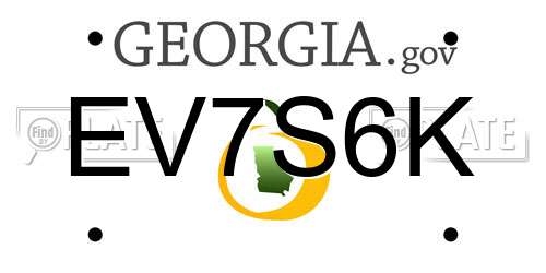 EV7S6K Georgia License Plate