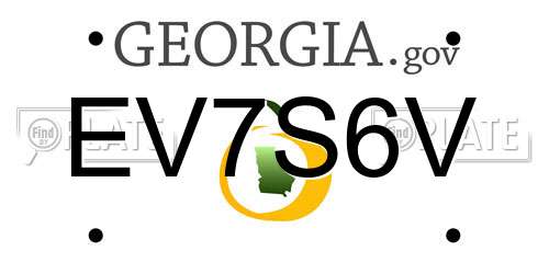 EV7S6V Georgia License Plate