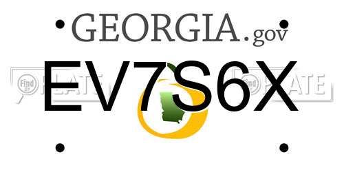 EV7S6X Georgia License Plate