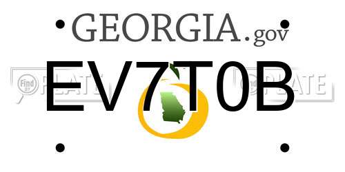 EV7T0B Georgia License Plate