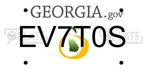 EV7T0S Georgia License Plate