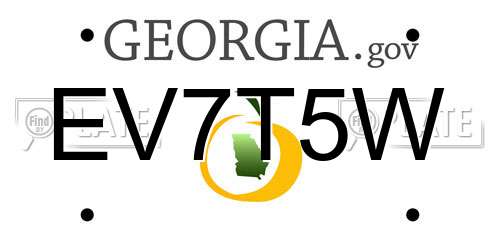 EV7T5W Georgia License Plate