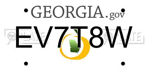 EV7T8W Georgia License Plate