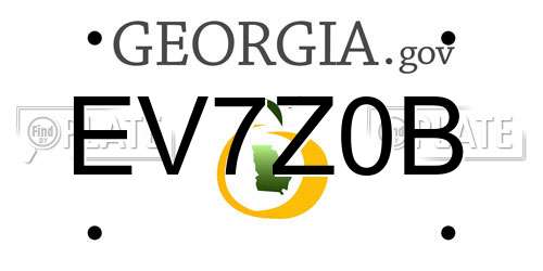 EV7Z0B Georgia License Plate