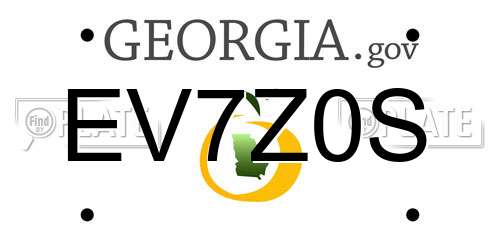 EV7Z0S Georgia License Plate