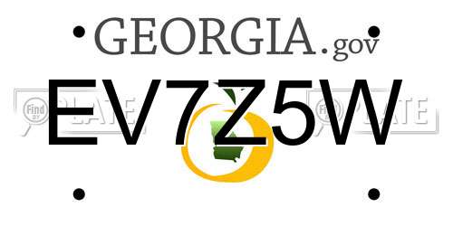 EV7Z5W Georgia License Plate