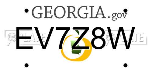 EV7Z8W Georgia License Plate