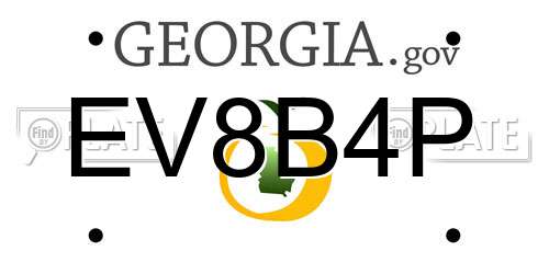 EV8B4P Georgia License Plate