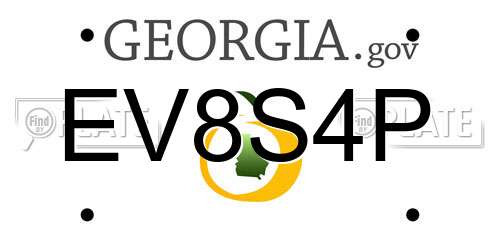 EV8S4P Georgia License Plate