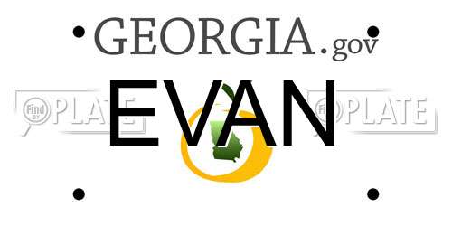 EVAN Georgia License Plate
