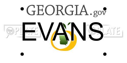EVANS Georgia License Plate