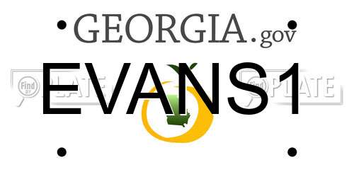 EVANS1 Georgia License Plate