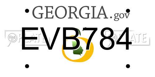 EVB784 Georgia License Plate