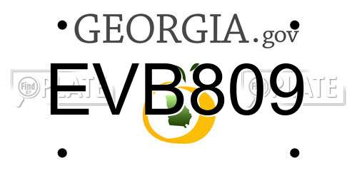 EVB809 Georgia License Plate