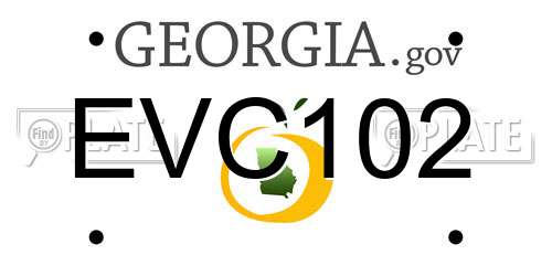EVC102 Georgia License Plate