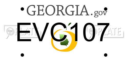 EVC107 Georgia License Plate