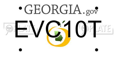 EVC10T Georgia License Plate