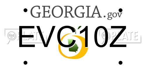 EVC10Z Georgia License Plate