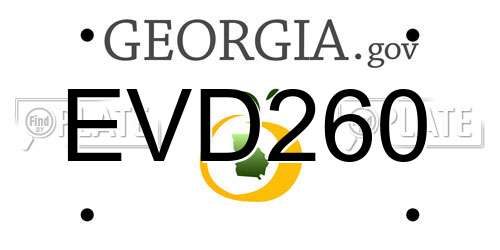 EVD260 Georgia License Plate