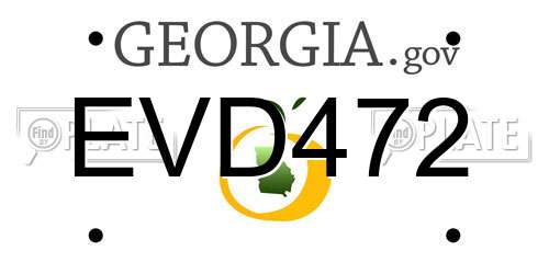 EVD472 Georgia License Plate