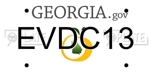 EVDC13 Georgia License Plate