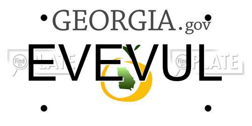 EVEVUL Georgia License Plate