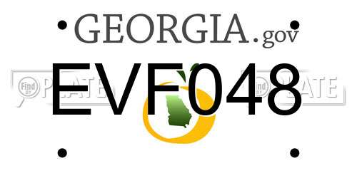 EVF048 Georgia License Plate