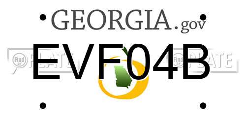 EVF04B Georgia License Plate