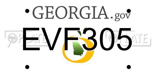 EVF305 Georgia License Plate