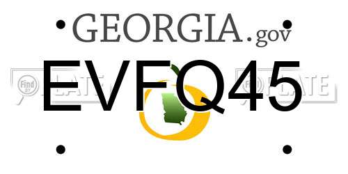 EVFQ45 Georgia License Plate