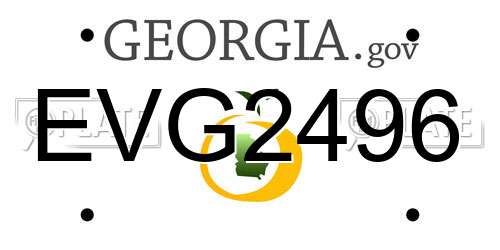 EVG2496 Georgia License Plate