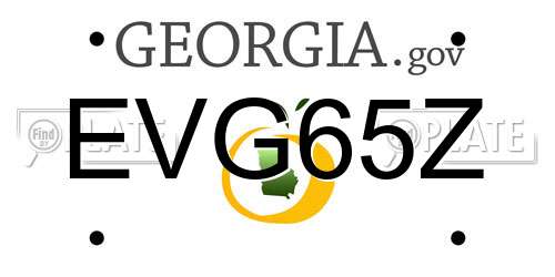 EVG65Z Georgia License Plate
