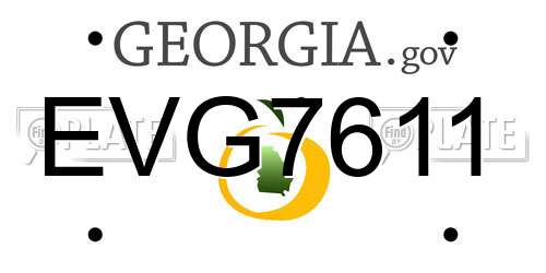 EVG7611 Georgia License Plate