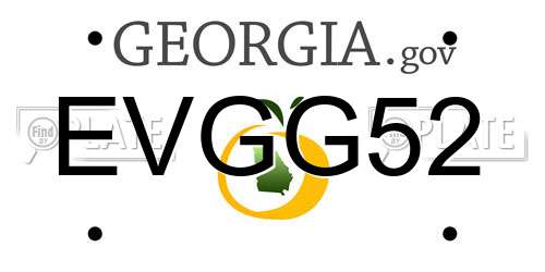 EVGG52 Georgia License Plate