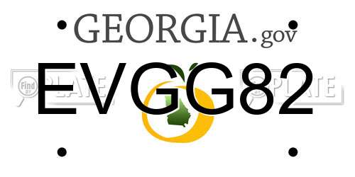 EVGG82 Georgia License Plate