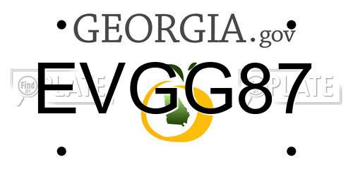 EVGG87 Georgia License Plate